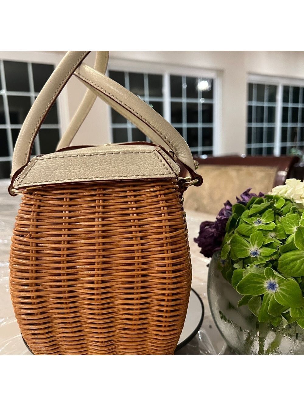 Vintage Kate Spade New York Wicker Basket Bag – Early 2000s Floral Lined - Picture 9 of 11